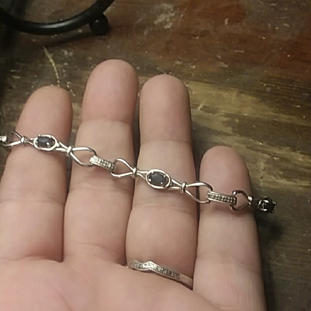 925 Genuine Sterling silver onyx bracelet